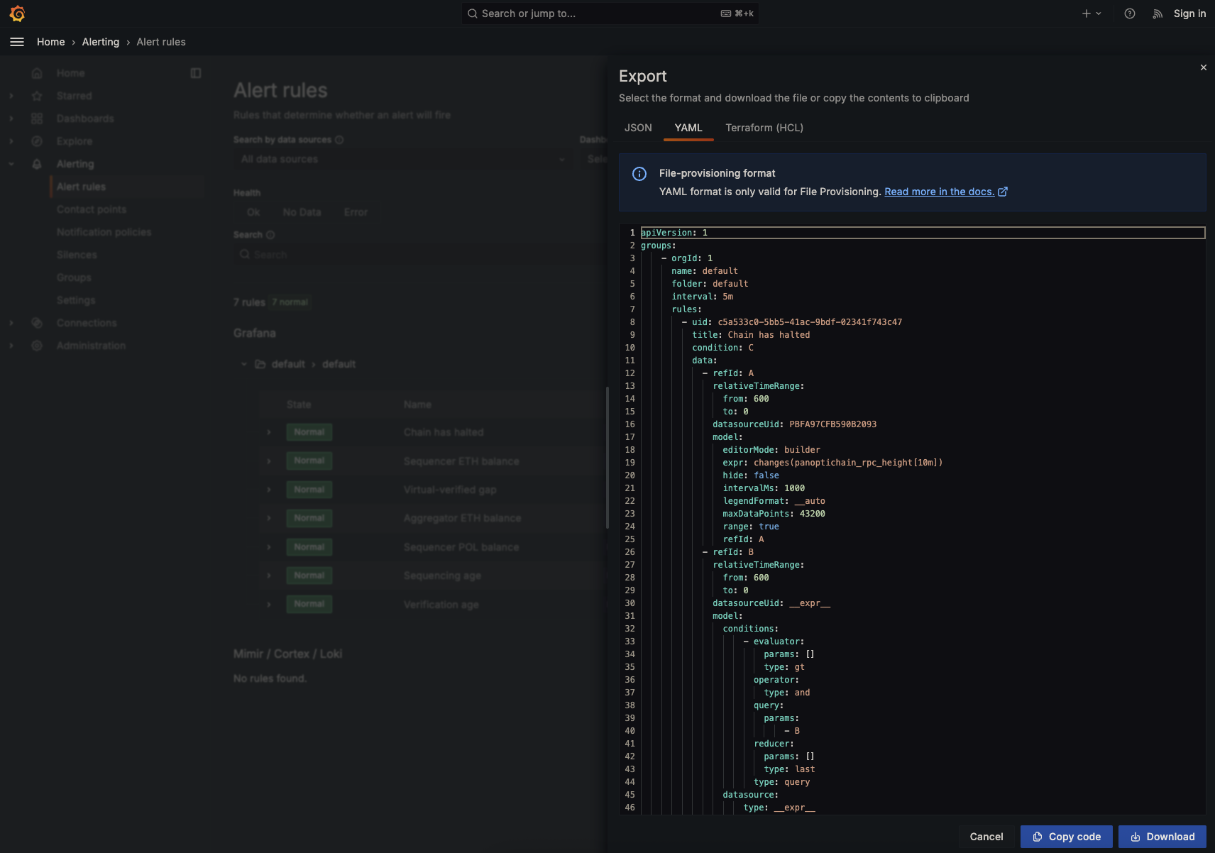 alerting-export